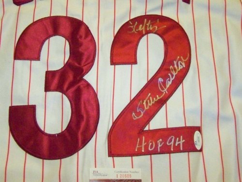 Steve Carlton Autographed Mitchell & Ness Throwback Phillies Jersey w/ HOF 94 & Lefty Inscriptions...JSA COA at Amazon.com