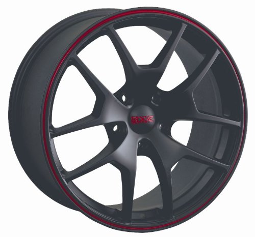 51V4ZySK0fL 518 XXR WHEEL 19X8.5 BLACK WITH RED PINSTRIPE 43 OFFSET 5 112 19 INCH WHEELS AUDI A4 RS4