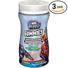Sundown Kids Children's Multiple Vitamin and Mineral Supplement, Marvel Heroes, 60 Gummy Super Heroes (Pack of 3)