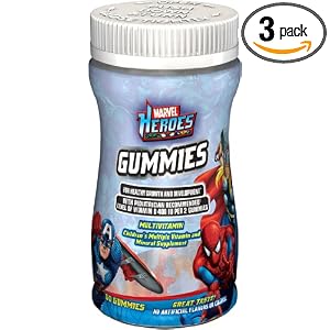 Sundown Kids Children\’s Multiple Vitamin and Mineral Supplement, Marvel Heroes, 60 Gummy Super Heroes (Pack of 3)
