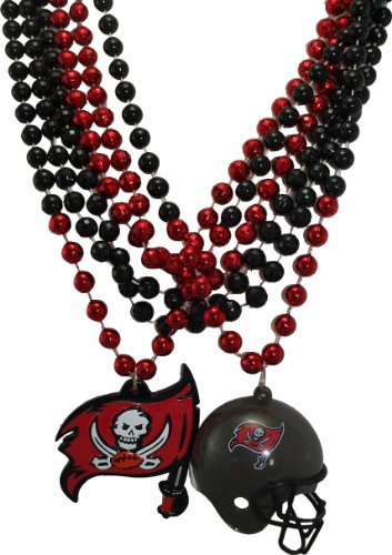 NFL Tampa Bay Buccaneers Team Medallion, Mini-Helmet and Mardi-Gras Bead Set