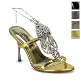 Pleaser Shoes WomenOs JEWEL-39, 4'' Wrap Around T-Strap Sandal W/Rhinestones, Available in 4 colors