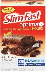Slim-Fast Optima Meal Bars, Rich Chocolate Brownie, 1.97-Ounce Bars in 6-Count Boxes (Pack of 6)