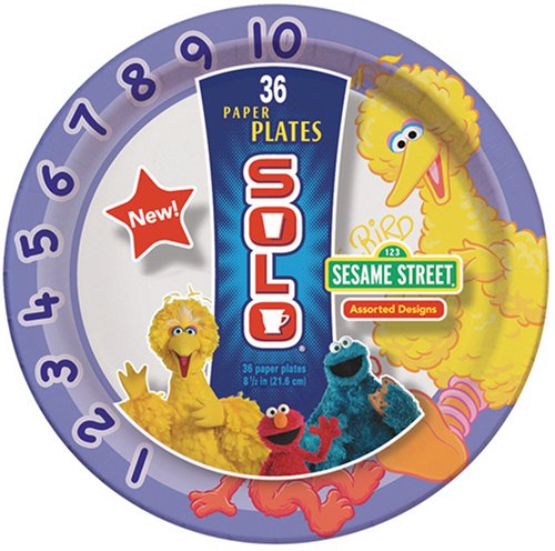 Solo  8.5 Sesame Street Paper Plates, 36-Count Packages (Pack of 12)