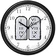 The 10 Ten Commandment Judaica Jewish Theme Wall Clock by WatchBuddy Timepieces (Black Frame)