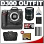 Nikon D300 DX 12.3MP Digital SLR Camera with 18-200mm f/3.5-5.6G ED-IF AF-S VR [Vibration Reduction] DX Nikkor Zoom Lens + Nikon MB-D10 Grip Multi Power Battery Pack + Lexar Pro 4GB CF Memory Card + Extra Nikon EN-EL3e Battery + Nikon SLR Gadget Bag