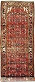 3'6 x 10'5 Red Persian Hand Knotted Wool Hossainabad Runner Rug