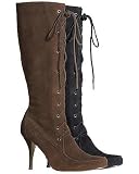 Lace-up suede boots