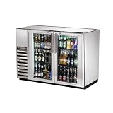 True S/S 2-glass Swing Door Back Bar Cooler For 82 6-packs - TBB-24GAL-48G-S