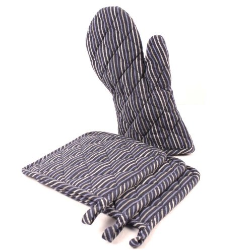 Padded And With Cotton Filling Kitchen Hand GloveOr Mitten With 3 Pot Holder