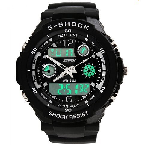 Misskt® 30m Water-proof Boys Girls Sport Digital Led Watch with Alarm Stopwatch Children Watch black