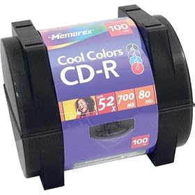 Memorex 97998 100 Pack Cool Color 52X CD-R Spindle