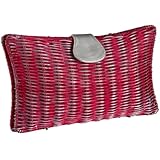 Magid Wicker Snap Curve Clutch