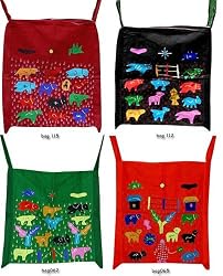 Embroidered Bags 4 Pieces Set Women Handcrafted Casual Accessoriers Pouch Case