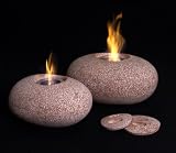 Gel Fire Stone Real Flames Biofuel In/outdr Peb Med Brn