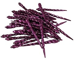 Club Pack of 36 Purple Passion Shatterproof Icicle Christmas Ornaments 5"