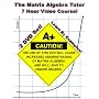 The Matrix Algebra Tutor - 7 Hour Course - 2 DVD Set (Linear Algebra)