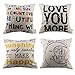 HOSL 6 Pack Cotton Linen Pillow Case Decorative Cushion Cover (NO Pillow)