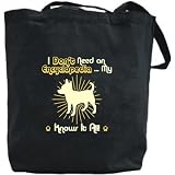 Canvas Tote Bag Black  My Chihuahuas Knows It All  Dog