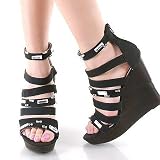Bumper Yulia Black Crystal Studded Platform Wedges 51V5L9as8aL. SL160 Bumper Yulia Black Crystal Studded Platform Wedges