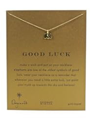 Dogeared Gold Dipped Good Luck Elephant 16" Pendant Necklace