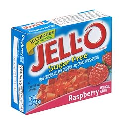 Jell-O Sugar-Free Gelatin Dessert, Raspberry, 0.3-Ounce Boxes (Pack of 24)