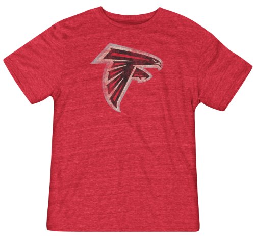 NFL Men's Atlanta Falcons Bigger Better Logo Tri Blend Tee (Red, Large)