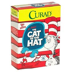 Curad Assorted Bandages, The Cat in the Hat or Curious George, 20-Count Boxes (Pack of 12)