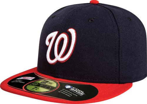 MLB Washington Nationals Authentic On Field Alternate 59Fifty Fitted Cap, Scarlet/Navy, 7.375