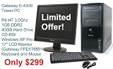 Fast 3.0Ghz Gateway E-4300 Mini Tower PC with 17 LCD Monitor, XP Professional 1GB Memory 40GB Hard Drive, CD-Burner, Mouse, Keyboard and Wireless Card