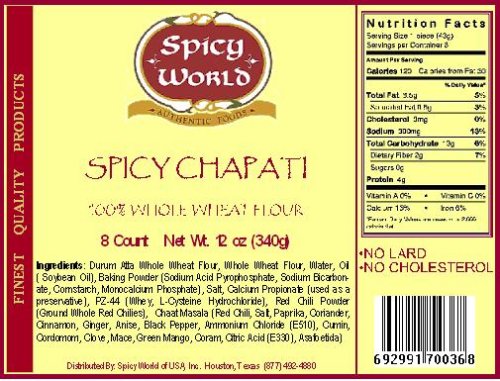 Spicy World Fresh Spicy Chappati 8ct by Spicy World