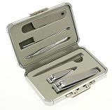 Silver Colour Metal Suitcase Shaped Manicure Set - 6 Pieces