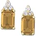14K Yellow Gold Golden Topaz and Diamond Earrings