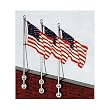 Vertical wall mounted 10ft aluminum pole - USA 3 x 5 Sewn Nylon Flag