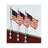 Vertical wall mounted 10ft aluminum pole - USA 3 x 5 Sewn Nylon Flag