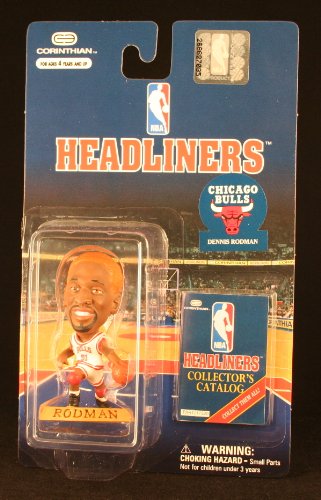 DENNIS RODMAN / CHICAGO BULLS (ORANGE HAIR VARIANT) * 3 INCH * NBA Headliners Basketball Collector Figure