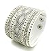 Bling Bling Crystal Rhinestones Colorful Beads Spike Soft Comfortable Velvet, Double Adjustable Size Button Clasps Friendship Bracelet,8 Inch (01. White)