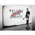 Banksy Kunst auf Leinwand Bild 100x70cm k. Poster ! Bild fertig auf Keilrahmen ! Pop Art Gem�lde Kunstdrucke, Wandbilder, Bilder zur Dekoration - Deko / Top 100 "Banksy" Bilder - Graffiti / Street Art Kunstdrucke