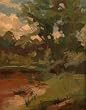 Pasture, Trees and Brook