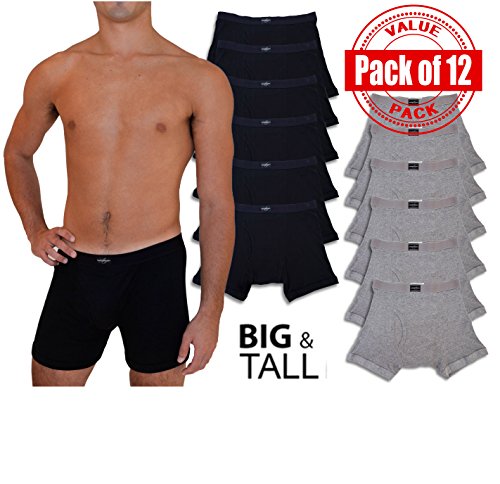 Andrew Scott Men's Big Man 12 Pack Cotton Color Boxer Briefs