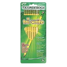 Ticonderoga Tri-Write Triangular Standard Size Pencils, Number 2 Soft, Set of 8, Yellow (13852)