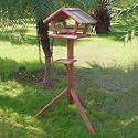 WOODEN BIRD TABLE WITH FELT ROOF