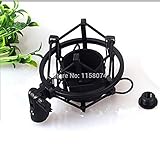 黒マイクショックマウントホルダー ラ ージ ダイ アフラ ム コンデンサー マイク クリップ ショック マウント 43 ミリメートル ? 50 ミリメートル径マイク