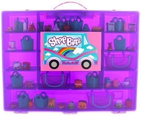 Shop Bins ShopkinsTM Purple Storage Container and Carrying Display Case - Fits Up To 200 Characters, 50 Shopping Bags and 8 Shopping Baskets