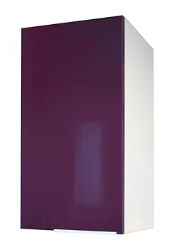 Berlenus Cp4ha Meuble Haut De Cuisine 1 Porte Aubergine Haute Brillance 40 Cm Prices Frsviacz 85