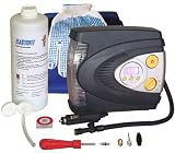 ELASTOFIT Reifenpannenset Flash Kompressor mit LED/Blink/SOS Licht Druckanzeige Digital Dichtmittel 10 Jahre haltbar