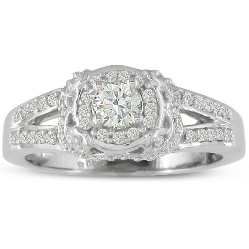 1 2ct Diamond Engagement Ring in14k White Gold
