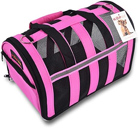 Dog Carrier for Dogs up to 11lbs Pet Home Easy to Carry for Travel Tour Trip Outing Indoor Outdoor or Kennel Crate Cage Collapsible (Pink, Large)