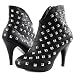 Kimberly Pyramid Studded Ankle Boots BLACK