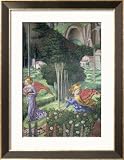 Angel Gathering Flowers in a Heavenly Landscape, Detail from the Journey of the Magi Cycle, Italian Culture Framed Poster Print by Benozzo Gozzoli, 24x31